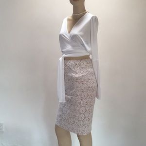 Final days! Norma Kamali OMO White Lace Skirt ⭐️S